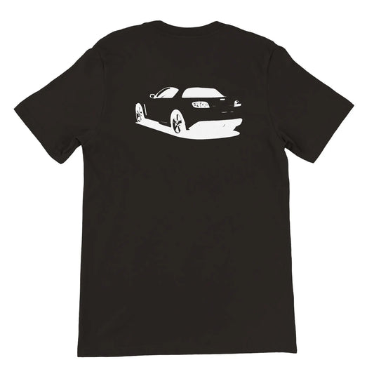 Pettit Racing RX-8 Backside Premium Unisex Crewneck T-shirt (Dark) - Pettit Racing